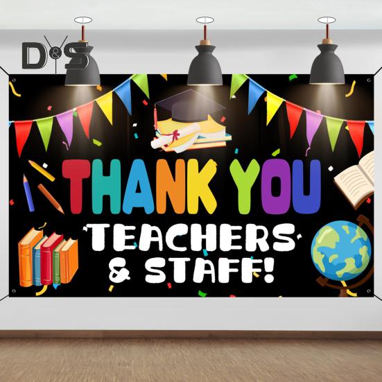 Öğretmenler Günü için Öğretmen ve Personel Teşekkür Arka Plan Afişi Öğretmen Takdir Haftası Sınıf Okul Ofis Dekorasyonu
