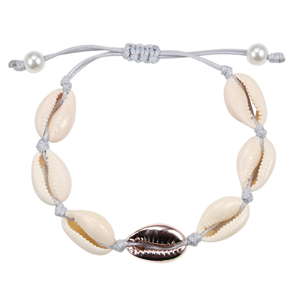 

Fashion Bohemia White Shells Bracelet For Girls Women Rope Chain Beach Holiday Jewelry Conch Seashell Bracelets Girlfriend Gifts