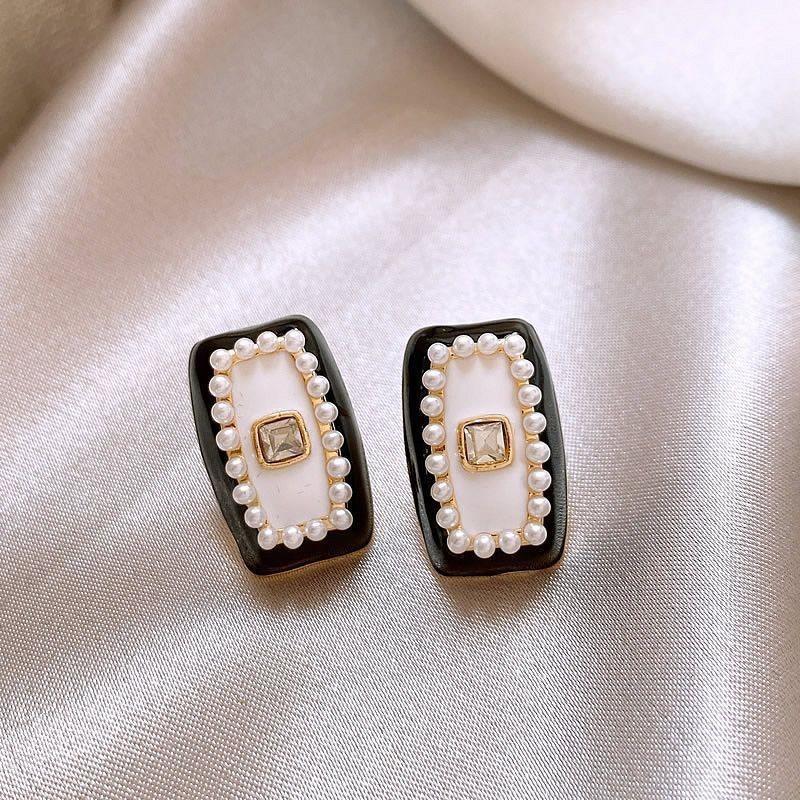 Silver Needle Hochwertige Mikro-Set Schwarze Ohrringe