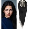 Durable Women Topper Fine Mono & Pu Base Human Hair Topper With Clips On Human Hair Wigs Breathable Remy Human Hairpieces System