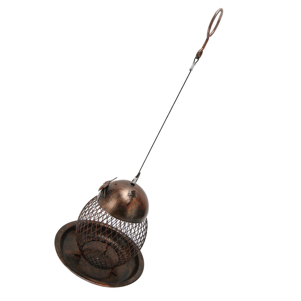 Hrănitor pentru păsări în formă de pisică, hrănitor pentru păsări din fier, agățat la exterior, decorațiune vintage pentru vilă, grădină, curte