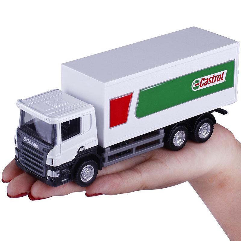 Simulation Exquisite Diecasts & Toy Vehicles Commercial Container Transport Truck 1:64 Alloy Car Model Christmas Gifts