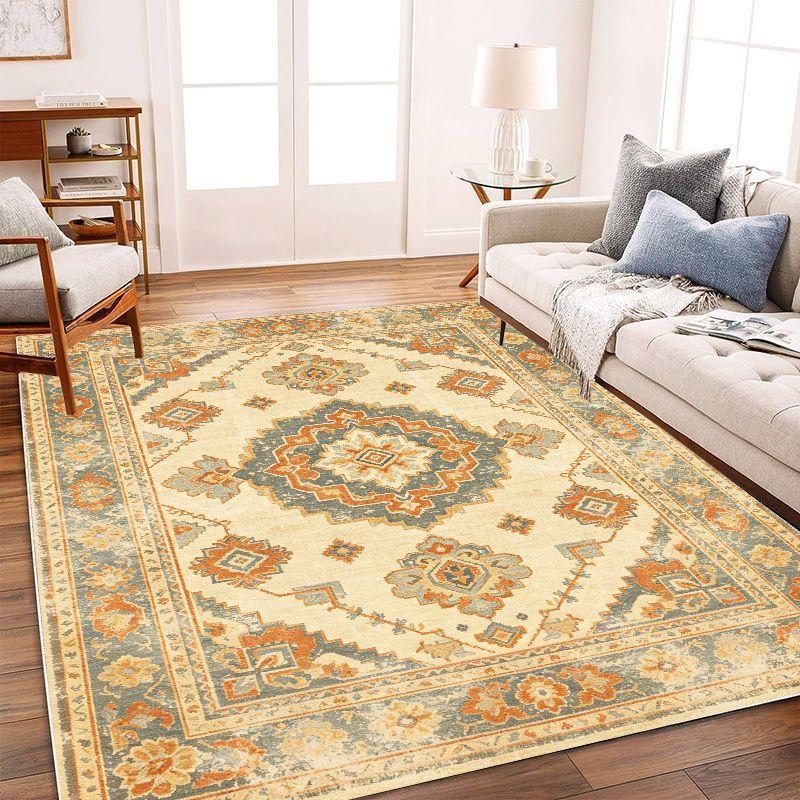 European Style Floral Carpet, Anti Slip And Anti Fouling Floor Mat Living Room Bedroom Study Retro Rural Style Home Decor