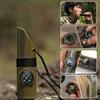 7 In 1 Jungle Survival Whistle Hiking Whistle Compass Mirror Flashlight Magnifier LED Light Thermometer Storage Compass Tool