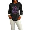 Women's Long Sleeve Pullover Round Neck Halloween Print Winter Casual Top
