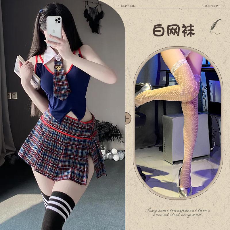 Sexy Jk Plaid Campus Uniform Sexy Babes Hip-length Miniskirt Seduction Pure Desire College Suit