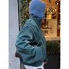 Women Zipper Leather Bomber Jackets Coats Oversized Contrast Stitch Lapel Long Sleeve Jacket Motorcycle Autumn Outwear Tops