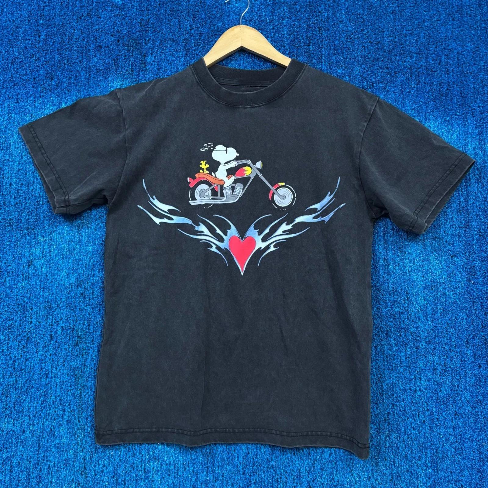 Snoopy Woodstock Motorcycle Road Rebels Heart Peanuts Tee S S