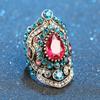 Vintage  European Retro Ethnic Style Full of Inlaid Zircon Women's Fashion Personalized Ring Jewelry Fashion Accessories New