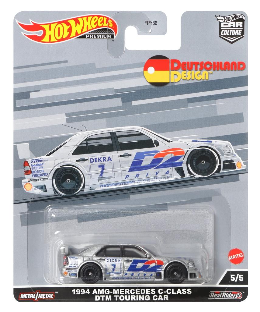 Hot Wheels Car Culture Deutschland Design 1994 DTM Touring Car 3 and HCJ80 Silver AMG-Mercedes C-Class [Ages up]