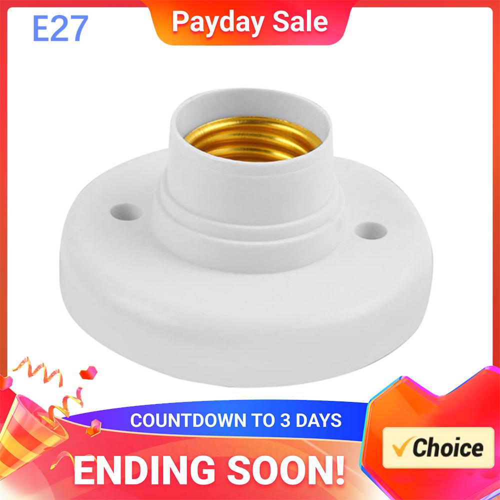 220V E27 Lamp Holder Home Corridor Stair Round Light Bulb Socket Base White House Energy-saving Night Outdoor Garage
