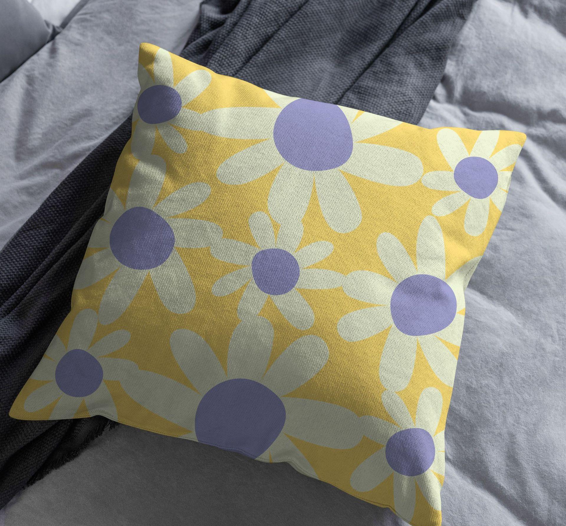 

Nordic Style Finnish Flower Cotton And Linen Pillow Home Sofa Pillow Cushion Premium Durable Quality Useful Practical 45X45