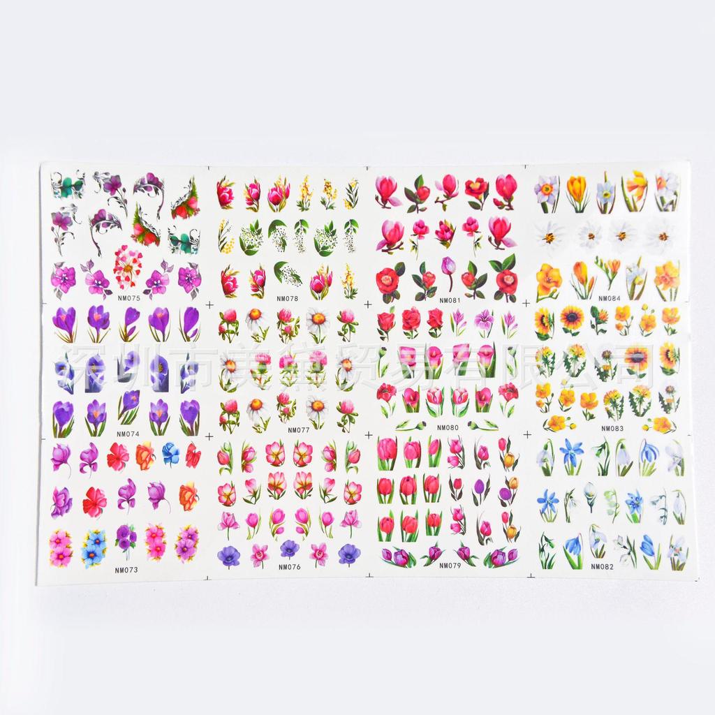 Abstrakte Smiley-Gesicht Wasseraufkleber für Nägel - Große Bögen