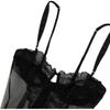 Calvin Klein Black Label Sexy Lace Sheer Bodysuit Women Bodysuits Space-Black QF8033-1
