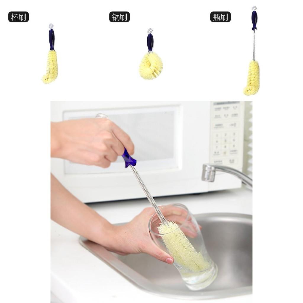 Multipurpose Plastic Cleaning Brush With Bent Handle For Home Use