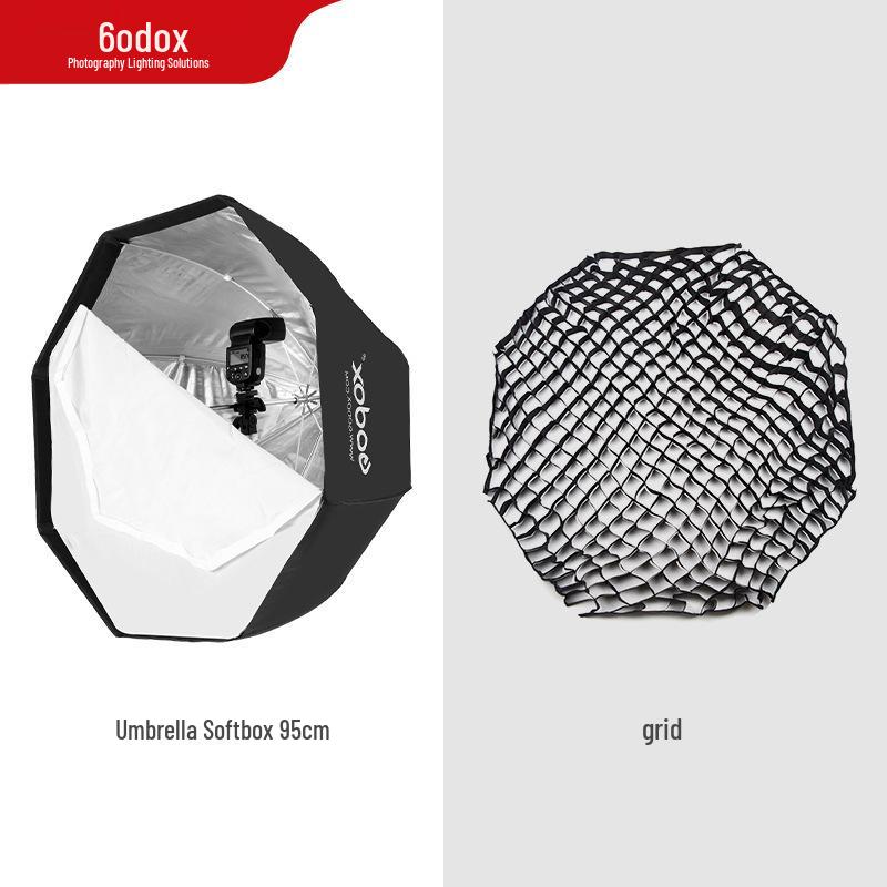 Godox Octagonal Softbox with Grid - Portable 80/95/120cm On-Camera Fill Light