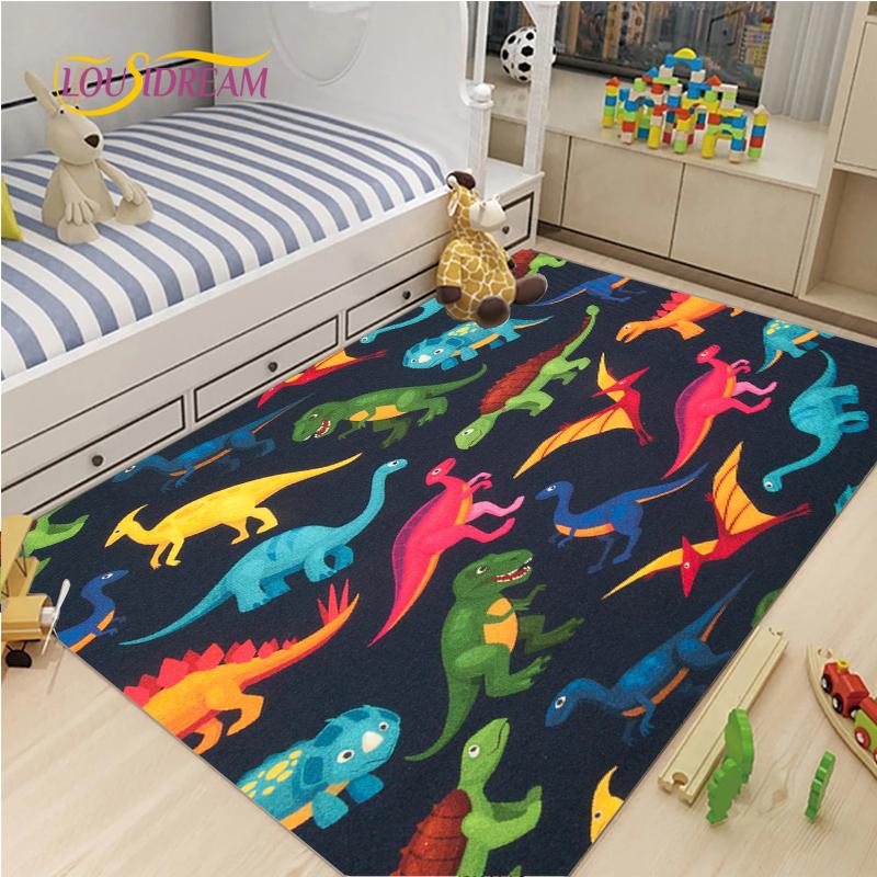Cute Cartoon Dinosaur Carpet for Living Room Bedroom Rugs Kitchen Kids Door Unslip Floor Mat Birthday gift photography props Rug