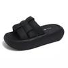 Black Advanced Sense, Anti-skid Thick-soled One-word Slippers for Women's Summer Wear 2025 New Soft-soled Cool Slippers