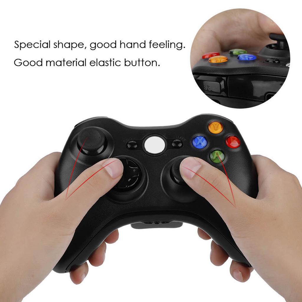 גיימפד לבקר Xbox 360 ג'ויסטיק בקר אלחוטי אלחוטי בלוטות' משחק אלחוטי(שחור)