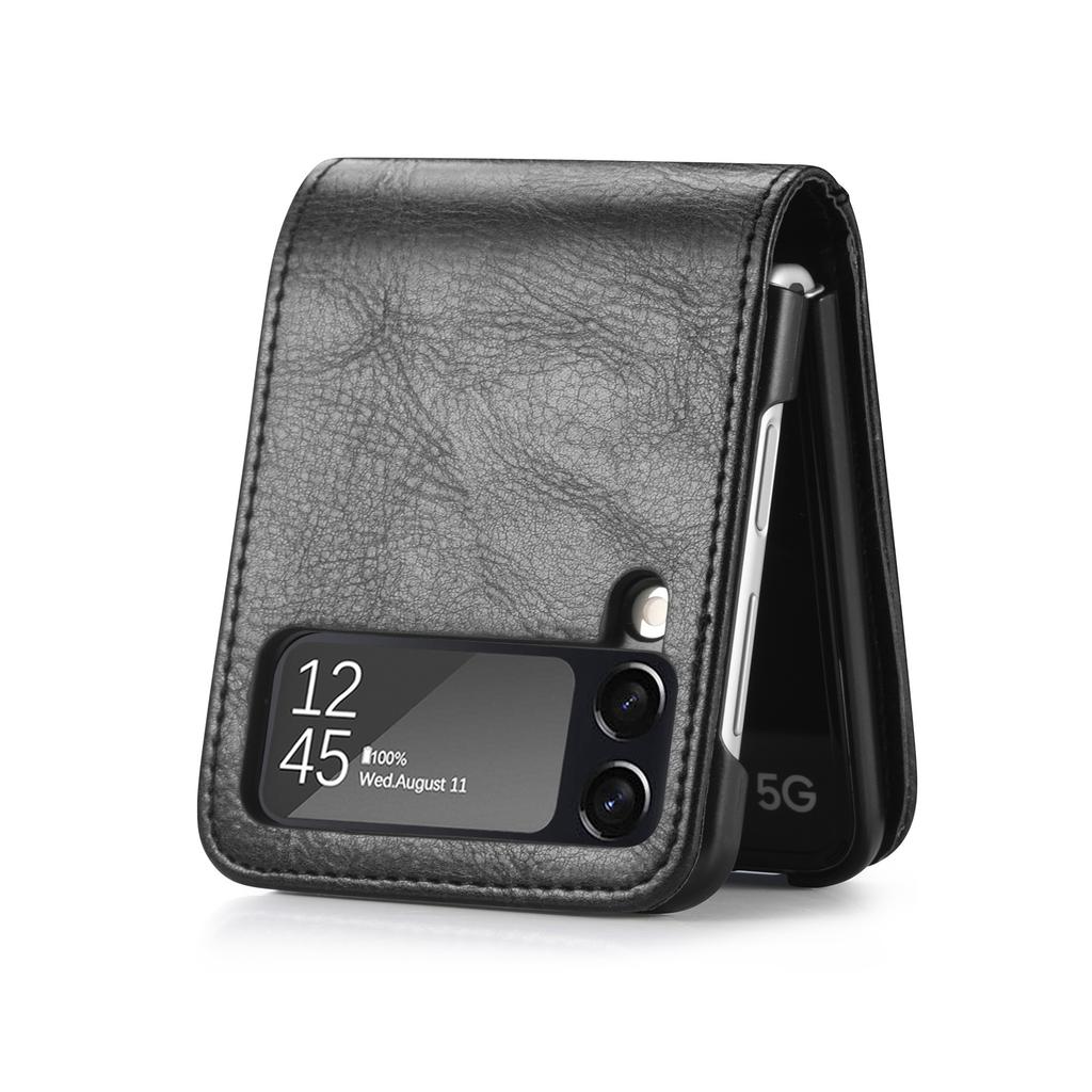 Folding Leather Bag Case for Samsung Galaxy Z Flip4 5G Flip3 Flip 4 3 Flip5 Flip6 Flip2 Flip 5 6 2 Card Slot Phone Accessories