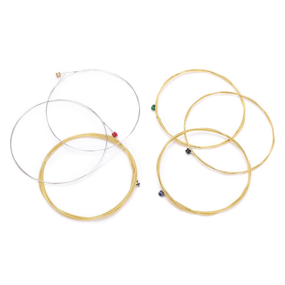 2Sets Golden And Silver Acoustic Guitar Strings For 6 Strings Guitar Strings  For Acoustic Guitar