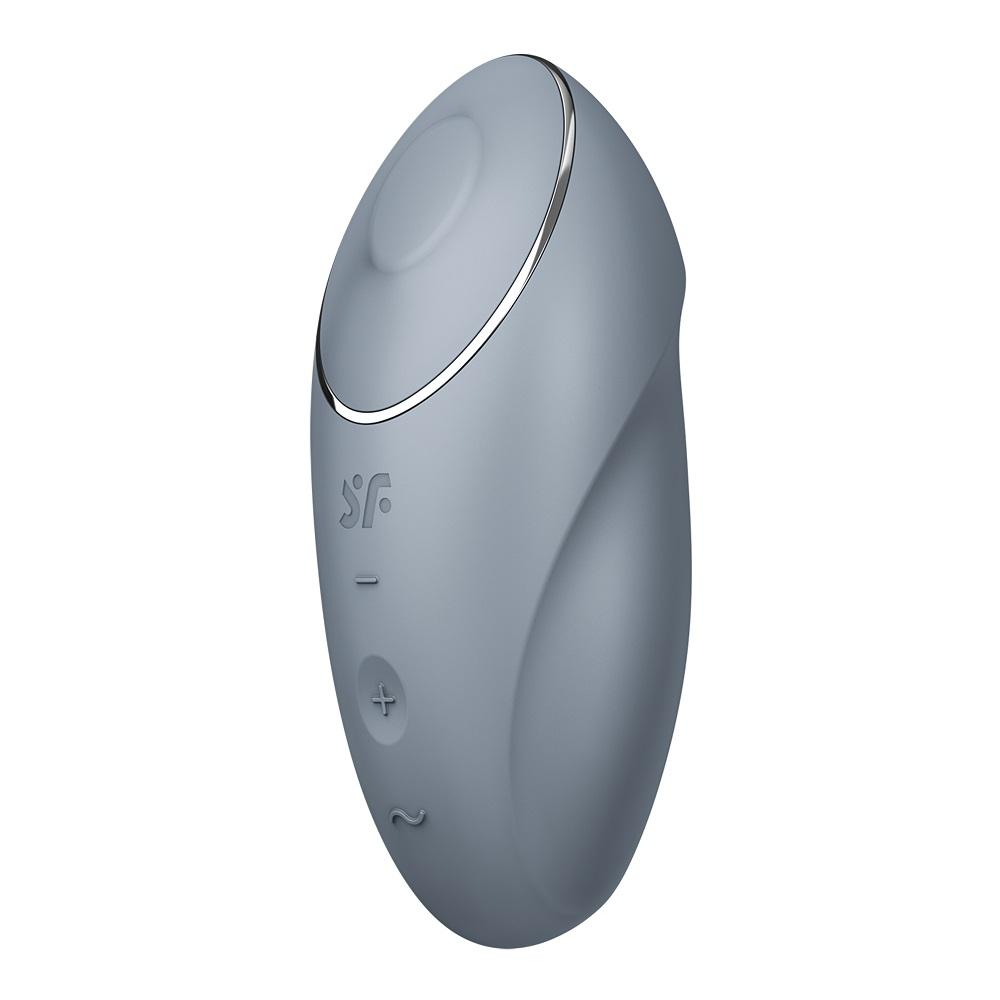 Satisfyer Tap & Climax 1 Attachment Vibrator with Tapping Function - Blue Grey