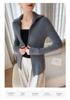 2025 Fall/Winter Women's Versatile Striped Cashmere Zipper Cardigan Sweater