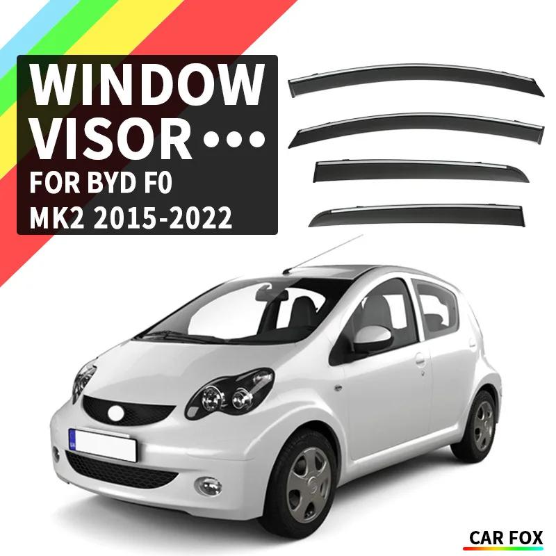 For BYD F0 2008-2024 E1 Window Visor Outer Trim Chrome Accessories Stainless Steel Rain Giards Door Visor Vent Shades Ventvisor