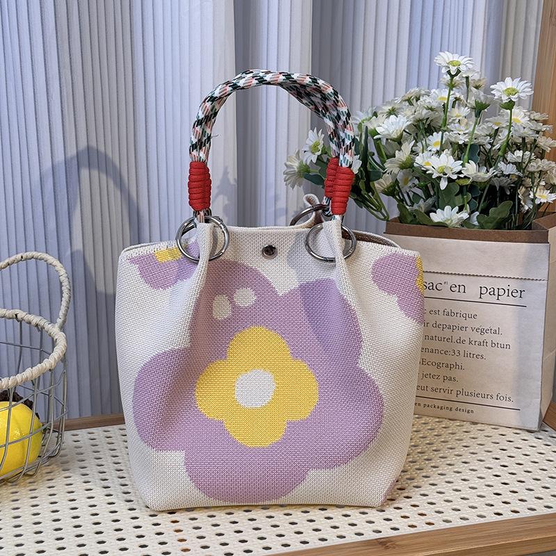 Southeast Asia Trendy Knitted Buckle Handbag - Large Capacity Commuter Tote