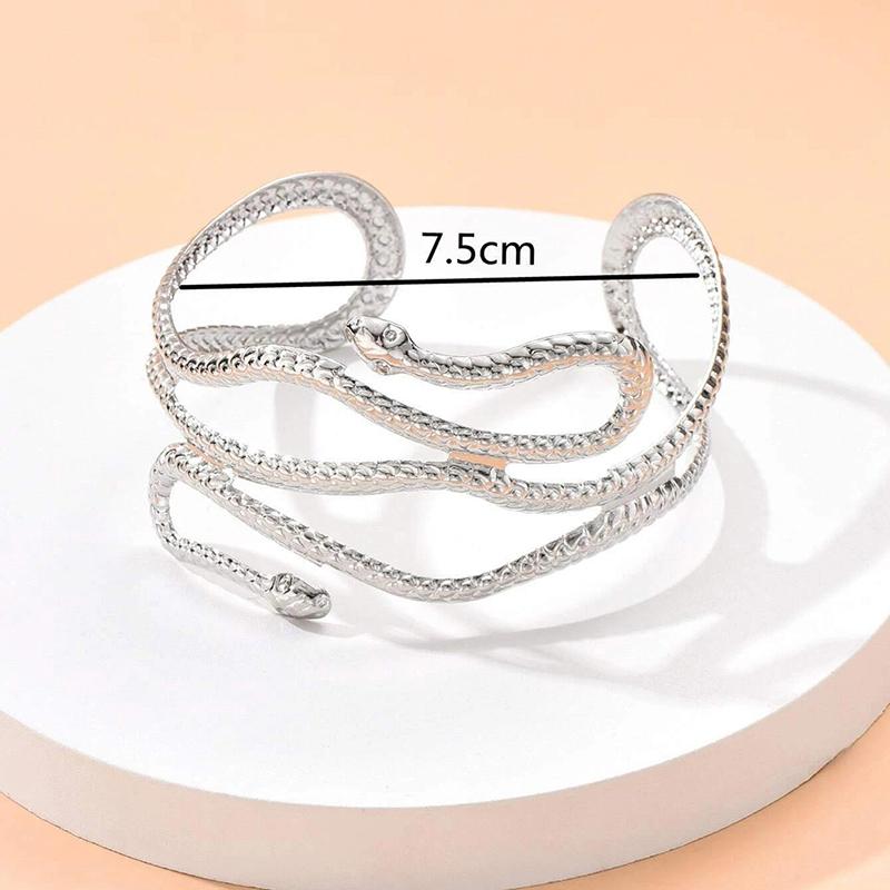 Offener Schlangen-Oberarm-Armreif, verstellbare Armmanschetten-Armreifen