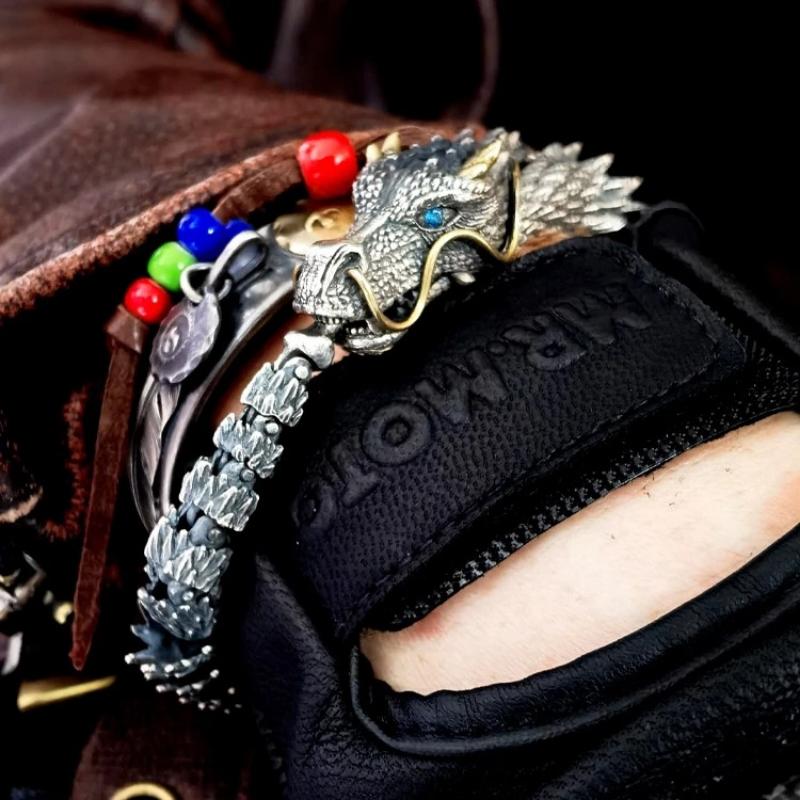 New Original Retro Dragon Head Bracelet, Men's Domineering Trend, Collectible Jewelry, Birthday Gift