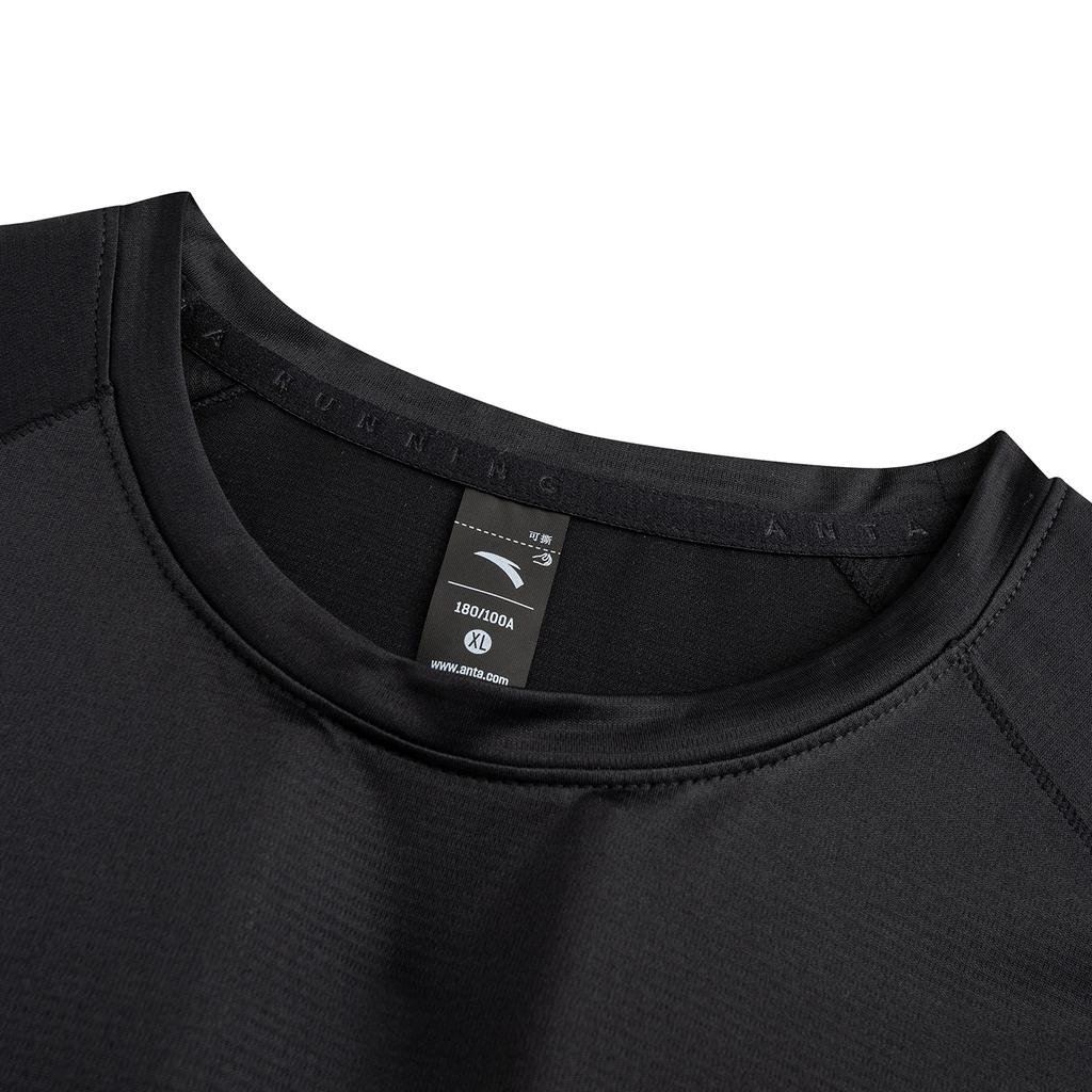 Anta Mens Short Sleeve Knitted T-Shirt Summer 2026 Men tops Basic-Black 952625115-5