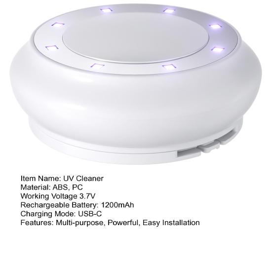 Limpiador UV para Inodoro con 8 LEDs UV-C Lámpara Esterilizadora de Inodoro Luz UV Automática para Inodoro Dispositivo UV de Higiene para el Hogar Armario Baño Hotel