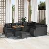 Garden Sofa Set 12 pcs Black Poly Rattan
