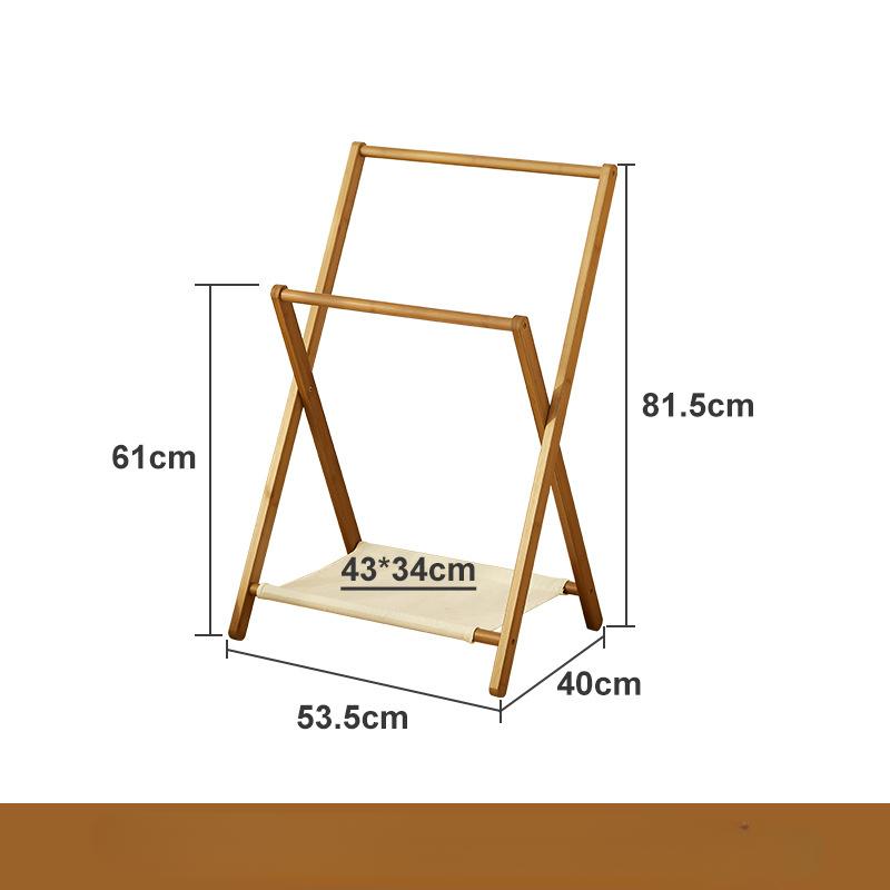 Bamboo Clothing Rack Double Hanging Rods Storage Shelf Small Dress up Wardrobe Organizer Open Closet for Costumes