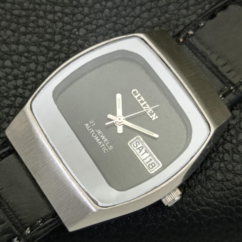 AUTOMATIC VINTAGE CITIZEN 8200 JAPAN MENS BLACK COLOR DIAL WATCH a702132-5 R208-a702132