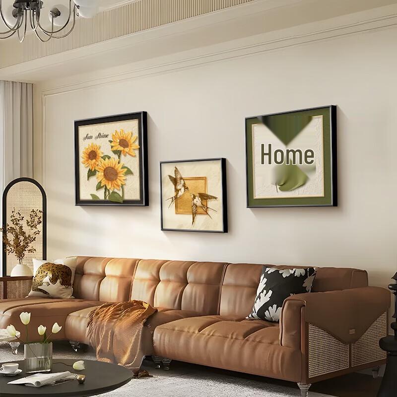 Retro Sunflower Ceramic Wall Art Set