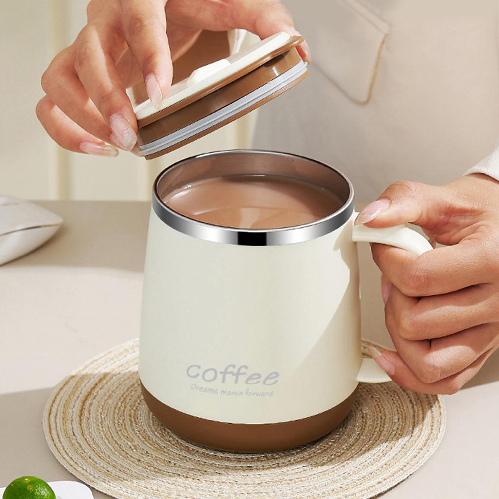 480ml 304 Stainless Steel Thermos Coffee Cup Durable Sealed Water Cup Portable Double-layer Insulated Coffee Mug With Handle
