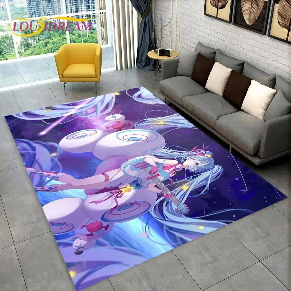 Japan Music Cartoon Characters Miku Carpet Rug for Home Living Room Bedroom Sofa Doormat Decor,kids Area Rug Non-slip Floor Mat