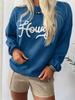 Women's Casual Autumn Embroidered Letter Pullover - Round Neck, Long Sleeve, Versatile Style