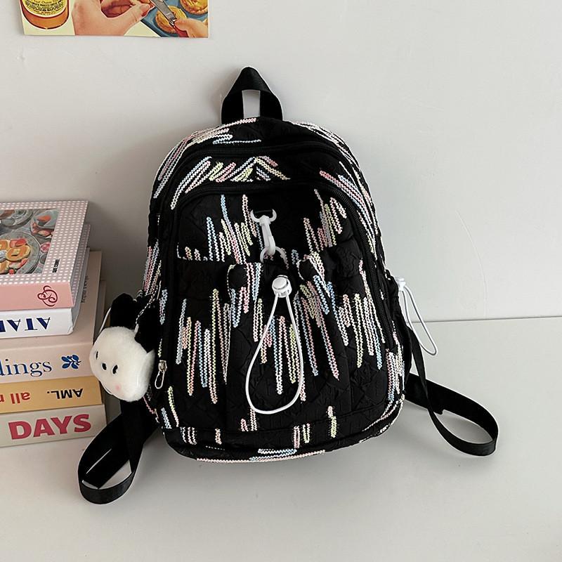 

Stylish Waterproof Backpack Striped Design Large Capacity For Men And Women чорний