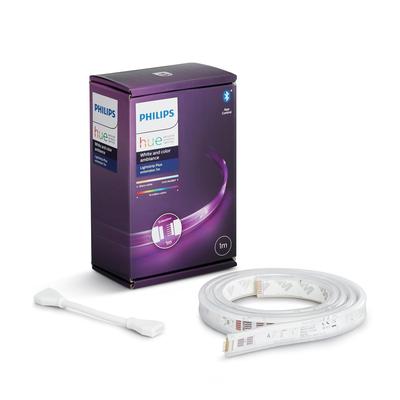 Philips Hue Lightstrip Plus LED-Streifenlicht mit 1m Verlängerung - Intelligente Beleuchtung, Schneidbar, Alexa-kompatibel, Mehrfarbig, 16 Millionen Farben, Warmweiß