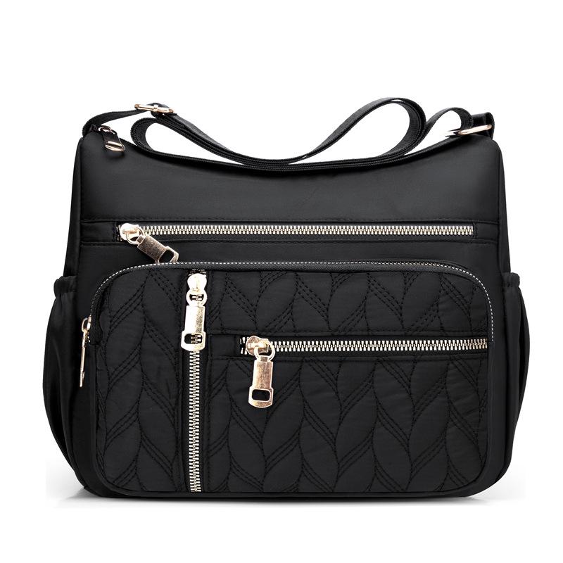 Damen Single Shoulder Crossbody Tasche - Große Kapazität Nylon Canvas mit Mehreren Fächern für Mütter