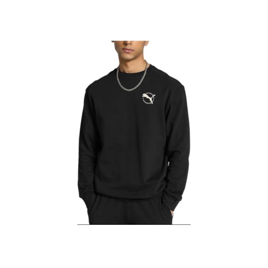 Puma Better Sportswear Solid Color Breathable Crewneck Sweatshirt Men Sweatshirt Black 686327-01