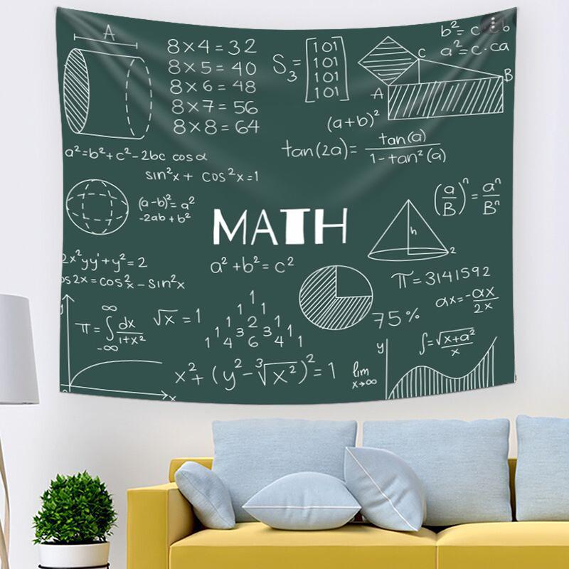 Mathematical formula problemsolving pattern tapestry home decoration fabric for the room bed head fabric tapestry