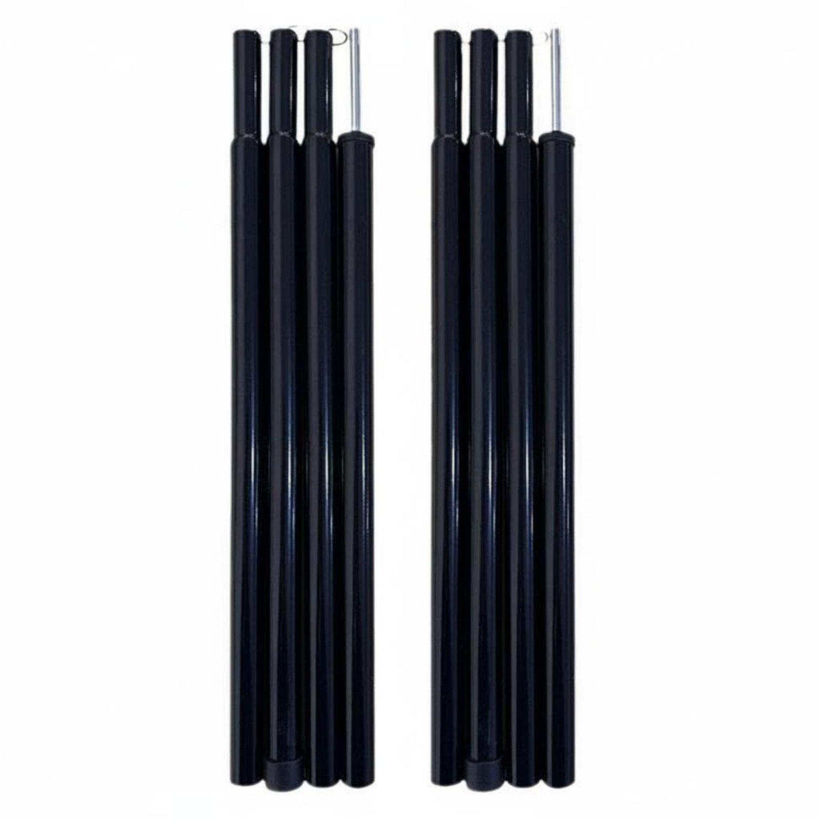 2 Pieces Foldable Tent Pole Set Lightweight & Portable Adjustable Tarp Pole Set Foldable Awning Support Rod Rust-Resistant