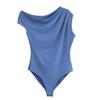 Spring 2025 Women's European & American Style Pleated Slimming Bodysuit