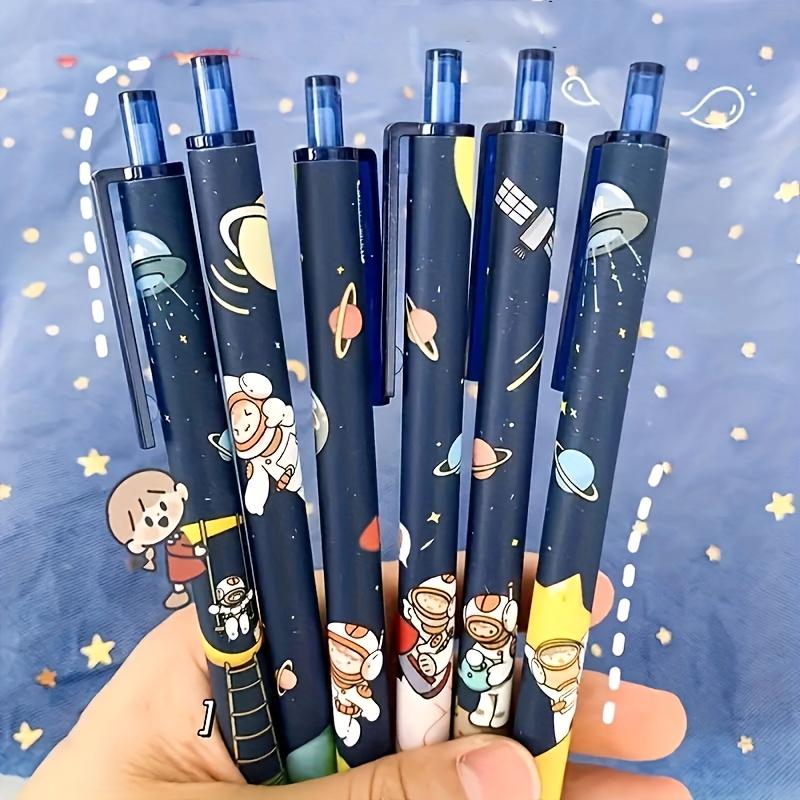 8 Pcs Space astronaut themed gel pen, daily office writing ballpoint pen, 0.5mm fine tip, smooth writing (black ink)