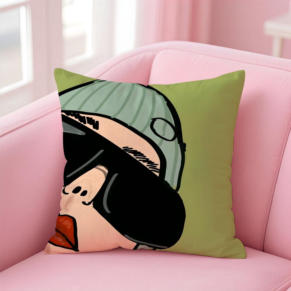 Funny Funny Characters Cushion Cover Pillow Case Soft Skin Friendly Fabric Concealed Zipper