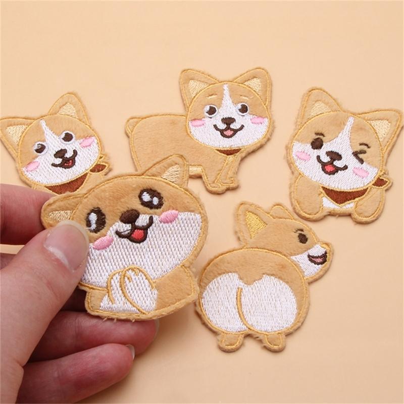 10Pcs Dog Embroidery Iron On Patches Adhesive Embroidery Appliques For Clothing Jackets Bags Hat Decoration and Sewing